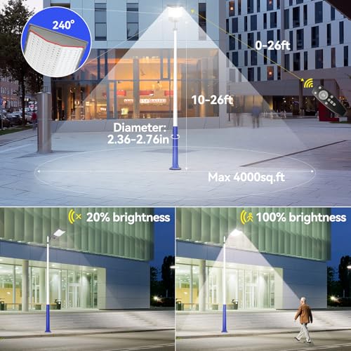 8500W Solar Street Light Outdoor, 550000LM 7000K Commercial Solar Parking Lot Light Dusk to Dawn, IP67 Waterproof with Motion Sensor & Remote, Ideal for Farm Ranch Driveway Yard Garage Small Business - size: 136A-M