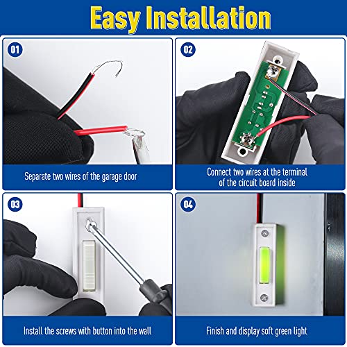 Lighted Doorbell Button, Garage Door Opener Switch with LED Light, 41A4166 Wall Mounted Push to Exit Ringer Button(White,1 Piece) - color: White