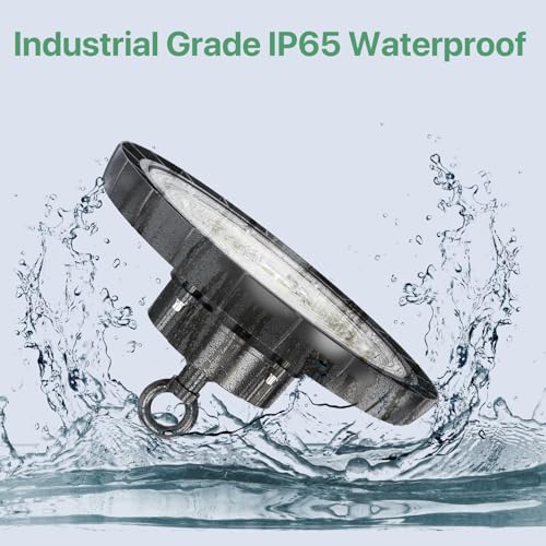 UFO LED High Bay Lights: 200W 30000LM 5000K Led Shop Lights High Bay Led Lights with Plug Suitable for Gym Warehouse Workshop Factory Gym Garage Barn AC100-277V IP65