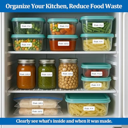 1000 Pack Blank Removable Freezer Labels Food Labels for Containers, Pantry Organization Waterproof, Write-On Freezer Labels for Kitchen, Restaurant & Grocery （1 * 2 Inch） - size: 1000 Pack