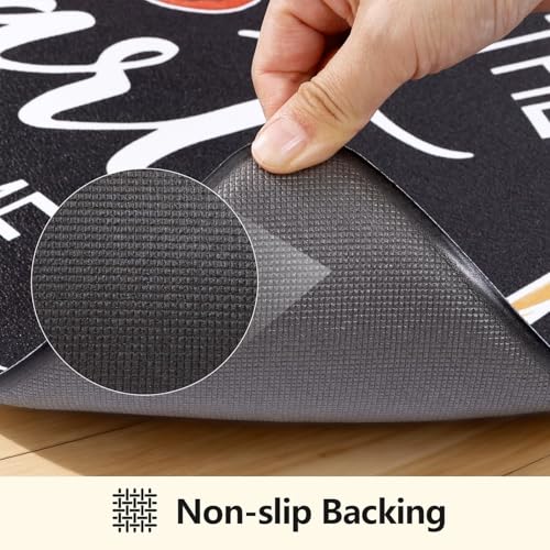 Yamaziot 24"x 94" Anti Fatigue Kitchen Rug, Non-Slip Cushioned Floor Mat - color: Black, size: 24"x 94"