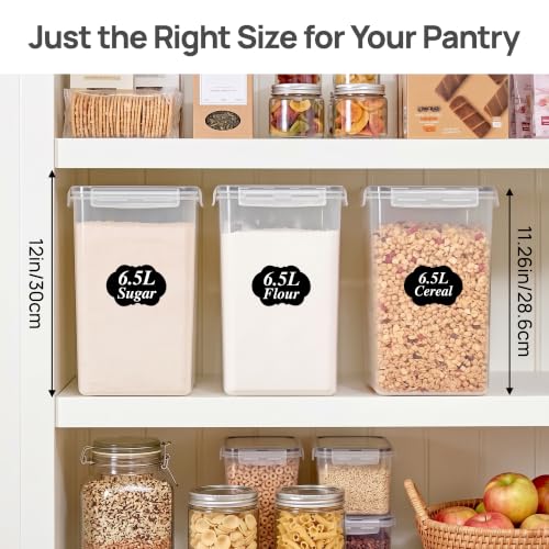 Vtopmart Extra Large Airtight Food Storage Containers, 6.5L, 4 Pcs - color: Black, size: 6.5L