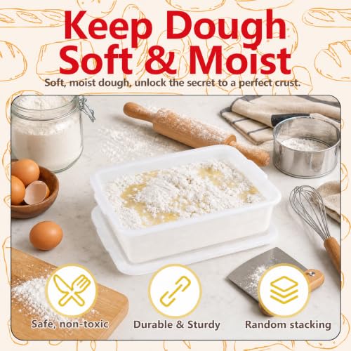 3-Pack 13L Pizza Dough Proofing Box with Lid, Dough Rising Tray
