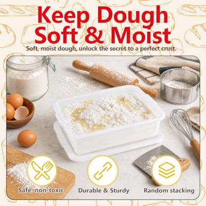 3-Pack 13L Pizza Dough Proofing Box with Lid, Dough Rising Tray