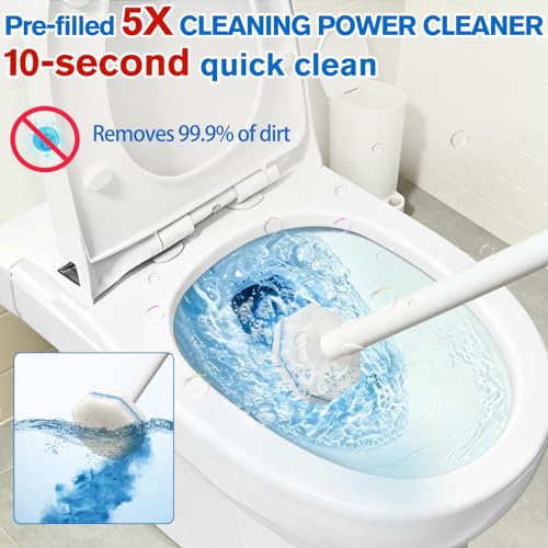 Disposable Toilet Bowl Brush and Holder with 20 Refills & Wand for Clorox - size: Starter Kit+20 Refill Heads