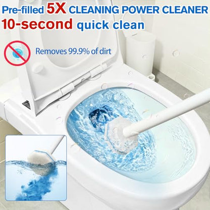 Disposable Toilet Bowl Brush and Holder with 20 Refills & Wand for Clorox - size: Starter Kit+20 Refill Heads