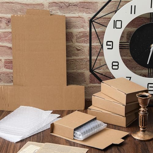 Marspark 50 Pack Small Shipping Boxes 5.51x3.27x1.38 Inches, Brown - color: Brown