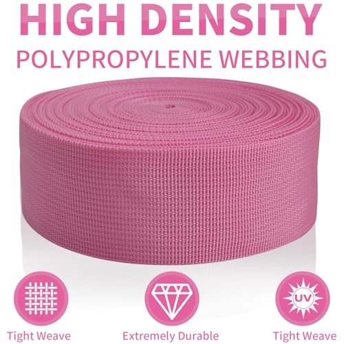 2" Deep Pink Wide Webbing Straps 12yd for Lawn Chair,Bag &Sewing - color: Deep Pink 30
