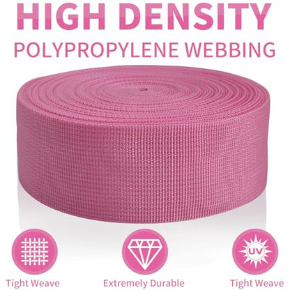 2" Deep Pink Wide Webbing Straps 12yd for Lawn Chair,Bag &Sewing - color: Deep Pink 30