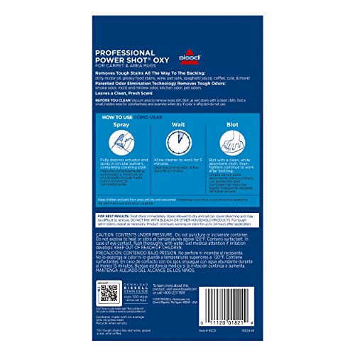Bissell Professional Power Shot Oxy Carpet Spot, 14 Ounces, 95C9 Stain Remover - size: 14 Fl Oz (Pack of 1)