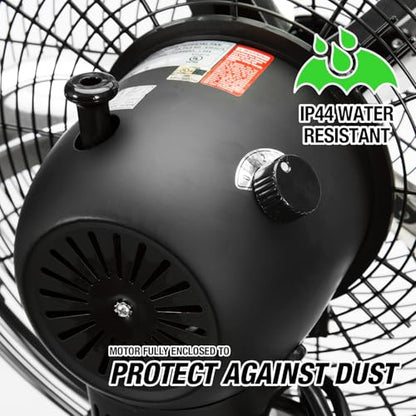 OEMTOOLS OEM24871 20" Oscillating Pedestal Fan, Adjustable Height for Garage, Shop, Gym, Warehouse 4500 CFM Airflow, 3-Speed Enclosed Motor, 5 Aluminum Blades, Dust-Resistant Industrial Purpose - size: 20 Inch