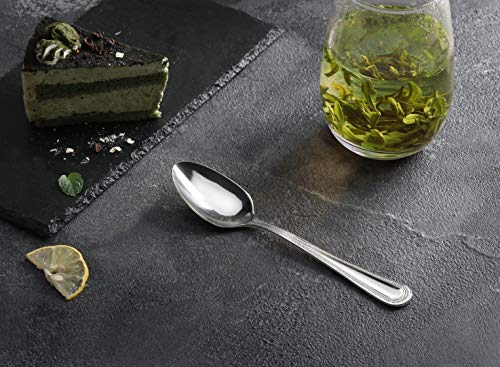 New Star Foodservice Bead Pattern 18/0 Stainless Steel Teaspoon, 6.3-Inch, Set of 12, Commercial Grade - size: Teaspoon (6.3-Inch)