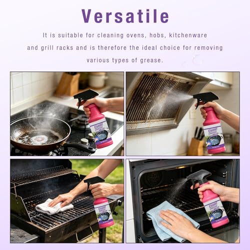 2PCS Fast Acting Heavy Duty Grill Degreaser Spray,Multifunctional Kitchen Appliance Cleaner, BBQ Grill Cleaner Sprayfor Kitchen, Home,Grill,Drip Pans,240ML