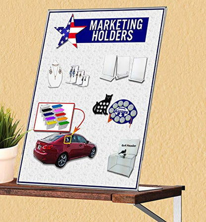 Marketing Holders 2 Pack 11" x 14" Table Tent Sign Holder Side Load Slant Back Clear Acrylic Printed Materials Advertising Drink Specials Display Restaurants Expos Trade Shows Hotel Lobbies - size: 11"w x 14"h