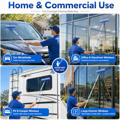 120“Professional Squeegee Window Cleaning Kit with Extension Pole - style: 120"Window Squeegee