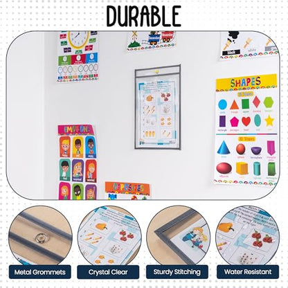 Essex Wares - 6 Pack, Dark Gray Dry Erase Pockets, 10" Wide x 13.5" Tall - color: Dark Gray