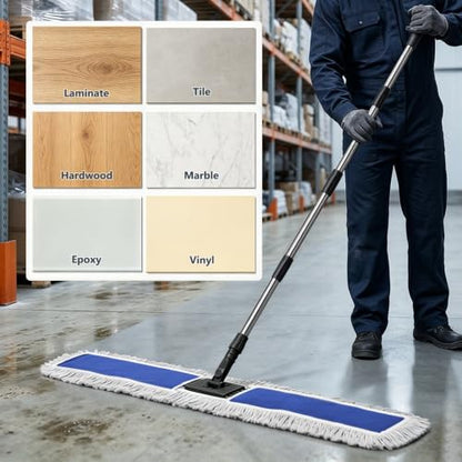 Masthome 39" Commercial Mop,64" Extra-Long Stainless Handle - color: Extra Large Blue
