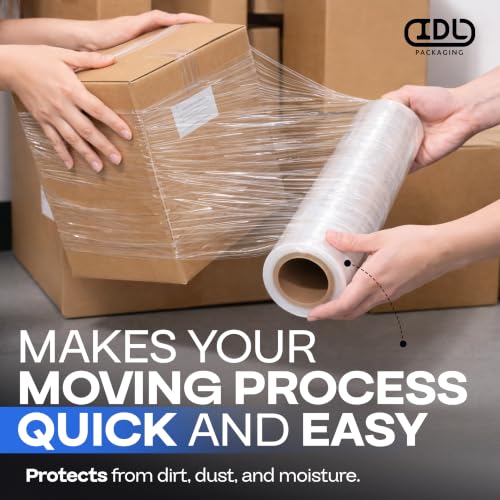 IDL Packaging 18" x 1000', 115G Strong Hand Stretch Wrap Roll - USA-Made - size: 18" X 1000', 115 Gauge