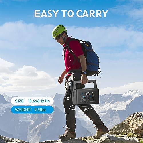 600W Portable Power Station, 296Wh Lithium Solar Generator for Camping - color: Black Blue White