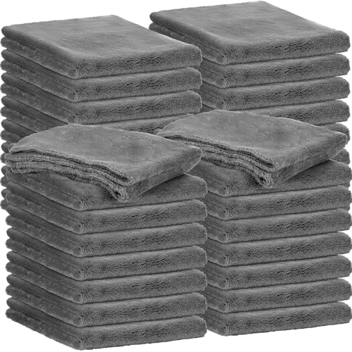 Shimeyao Gray 20 Pcs 16 x 16 Inch Microfiber Car Detailing Towel - color: Gray