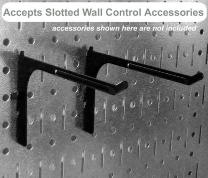 Wall Control Metal Pegboard Utility Tool Storage Kit with Black Pegboard and Black Accessories - color: Black