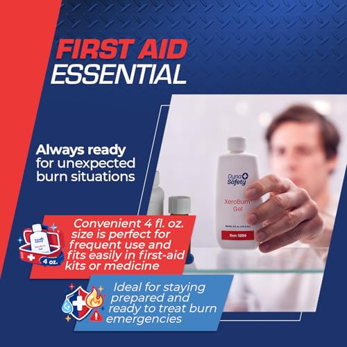 Dynarex XeroBurn Burn Gel with 2% Lidocaine - First Aid Essential for Minor Burns, Sunburns, and Insect Bites - 4 fl. oz. Bottles - 24 per Case
