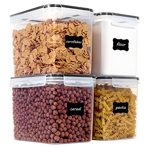 Vtopmart 3.6L Food Storage Containers, 4 PCS, Black - color: Black, size: 3.6L