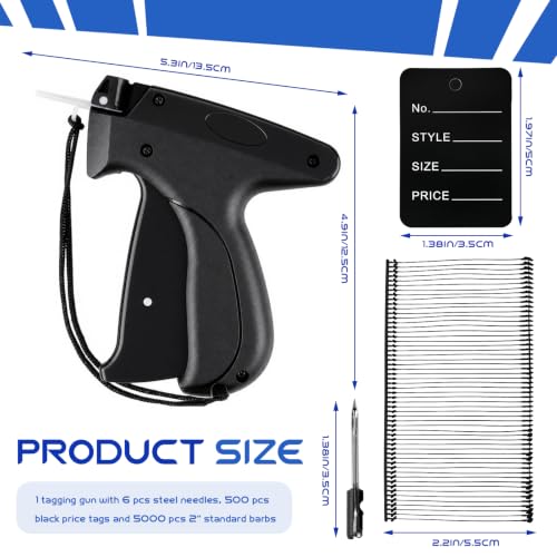 Vmiapxo 5506 Pcs Clothing Tag Machine Kit,Label Applicator Black Price Tags - color: Black Tag Gun & Black Tags, size: 5506 PCS