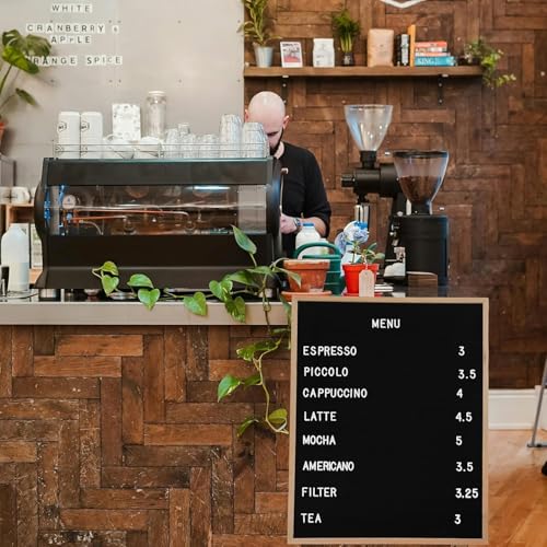 Large Felt Letter Board 24x30 Inch with 748 letters, Menu Board Letter, Felt Board Message Board, Changeable Letter Board Black Letter Board Sign Restaurant, Office, Barnwood Frame Letterboard (Light Oak) - color: Light Oak