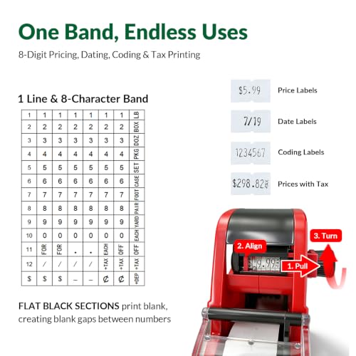 NATURALABEL 1-Line 8-Digit Price Gun Kit (Model NT5500, Red) - color: Red
