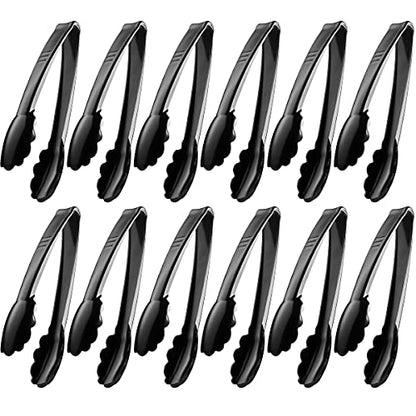 9-Inch Plastic Serving Tongs (36-Pack) Heavy-Duty Black Tongs - size: 36 Pack