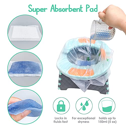 Potty Chair Liners, Portable Disposable Potty Liner Bags for Universal Potty Training Toilet Seat, Toddler Outdoors Travel Baby Toilet Liners - 60 Pack - size: 60 Pack