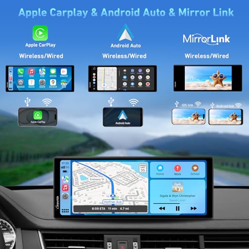 CARPURIDE 9.26 Inch Carplay Screen for Car with Backup Camera - size: 9.26 inch
