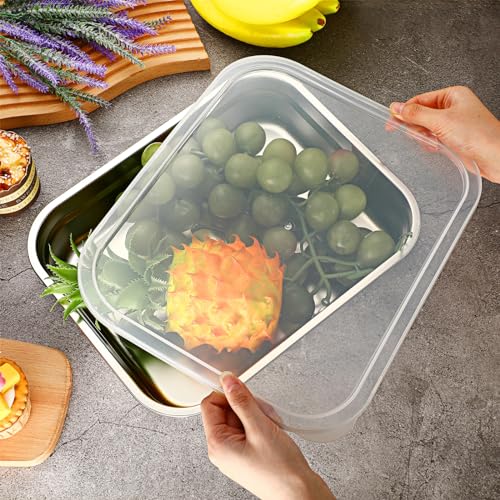 8 Pcs Stainless Steel Food Storage Containers, 2.6 Inch Deep