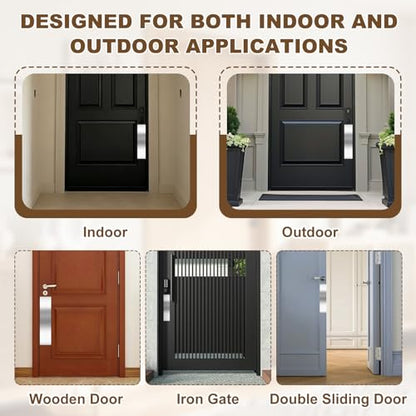 4 x 16 Inches Self Adhesive Door Push Plate,2 Pack - Silver - color: Silver, size: 4 x 16 Inch