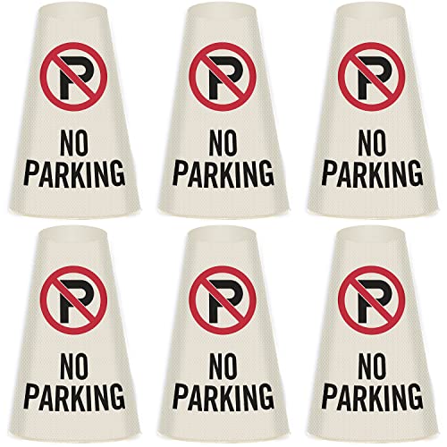 SmartSign 6-Pack "No Parking" Reflective Cone Message Sleeve Collar with Symbol, 360-Degree Visibility, Non-Adhesive Vinyl Signs for Traffic Safety Cones, 3-Side Print [Cone Not Included] - color: No Parking, size: Pack of 6