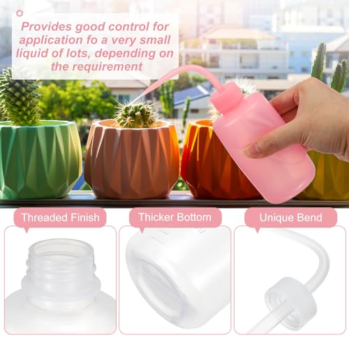 PATIKIL 150ml 5oz Succulent Eyelash Tattoo Wash Bottle, 18 Pcs Plastic Watering Squeeze for Plant Extensions Irrigation Lab Gap Cleaning, Clear - color: Transparent, size: 150ml/5oz