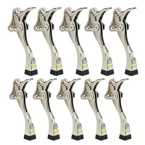 Gotega Door Stoppers, 4 Inch Kickdown Door Stop for Bottom of Door, 10 Pack - color: Satin Nickel, size: 10 Pack