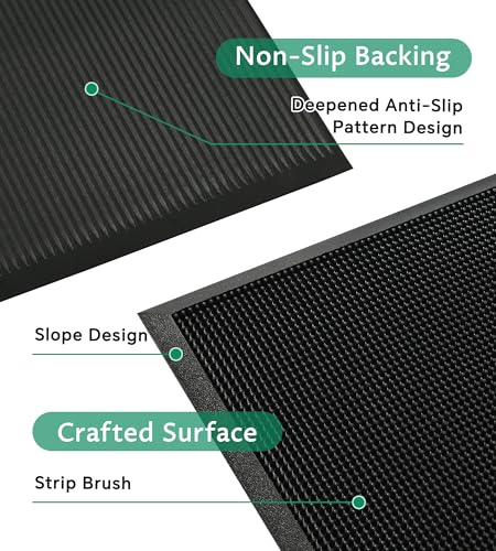 Outdoor Entrance Front Doormat, 32x39 Rubber Heavy Duty Mat