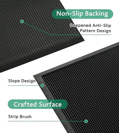 Outdoor Entrance Front Doormat, 32x39 Rubber Heavy Duty Mat
