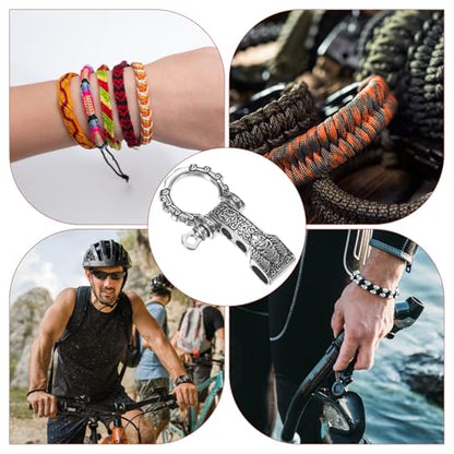 Paracord Bracelet Shackle Buckle [10PCS] - Adjustable Metal Pattern Bow Shackle Use for Survival Bracelets Belt & Outdoor Rope - [Silver-Flat Head] Screw Pin Anchor Buckles