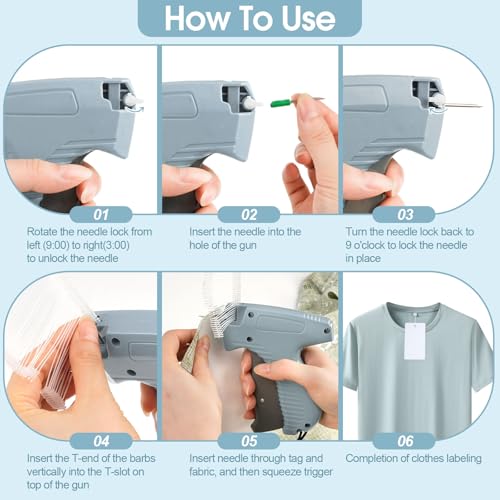 Price Tag Gun for Clothes, Retail Clothing Attacher Tagging Gun, Blue - color: Blueblack