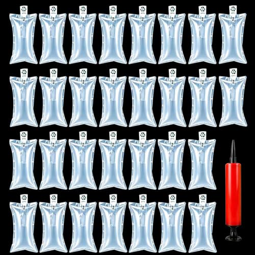 100 Count Inflatable Air Pillows for Shipping, Self-Sealing Packaging Air Bags, PE/PA Box Filler & Void Fill for Moving, Eco-Friendly Alternative to Packing Peanuts with Manual Pump (7.9x11.8 inch) - size: 7.9x11.8 inch