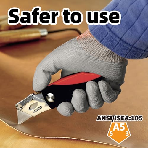 Schwer 12 Pairs A5 Cut Resistant Gloves, Non PFAS & Fiberglass，CR3088, XL - color: Grey A5, size: X-Large