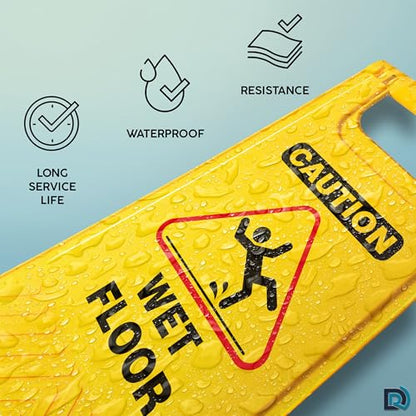 Caution Wet Floor Sign, 24 Inch Folding A Frame Double Sided, 4 Pack - color: English 24 inch - 4 Pack