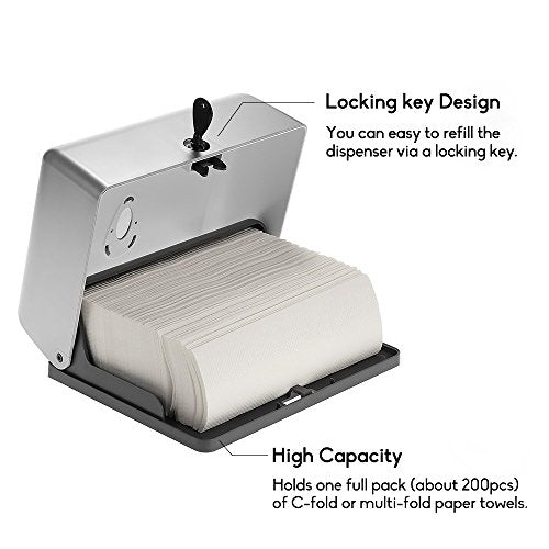 BBX Lephsnt Paper Towel Dispenser, CHUANGDIAN Wall-Mounted Hand Towel Dispenser (Silver) - color: Silver