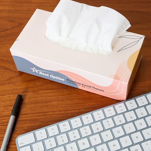 Soft 2-Ply Facial Tissue, White, 130-Count Box | Professional, Gentle and Durable | Great for Bathroom, Office, Business, School (3,900 Tissues, Bulk Pack of 30-Boxes)