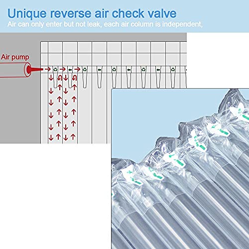 Bubble Cushioning Wrap Roll, 15.75 inch x144 Feet, GOENDR Inflatable Air Pillow Column Wrap for heavy duty Packing and Moving, Large Bubble Wine Bottle Protector Breakable Shipping Supplies - size: 15.75inch * 144ft