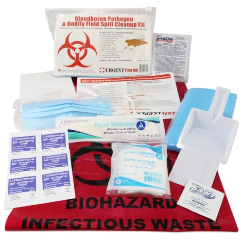 22 Piece Bodily Fluid Cleanup Pack/Bloodborne Pathogen Kit - OSHA Compliant - size: 21 Piece Set