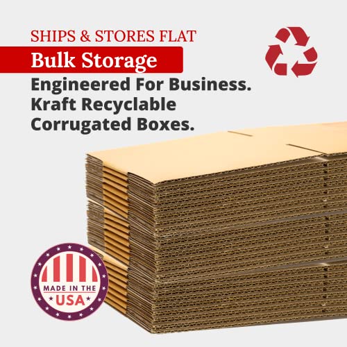 Partners Brand 15 x 12 x 6 Corrugated Cardboard Boxes, 15"L x 12"W x 6"H, Pack of , 25 | Shipping, Packaging, Moving, Storage Box for Business, Strong Wholesale Bulk Boxes 15126